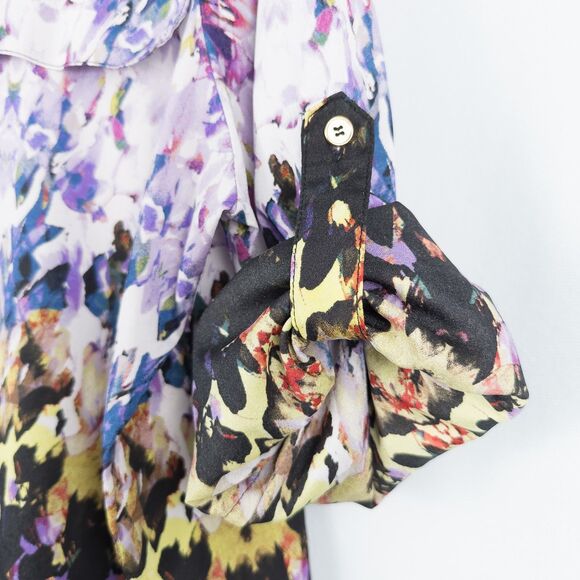 Calvin Klein Abstract Kaleidoscope Button Front Shirt Womens Large Artsy Boho - Picture 15 of 16